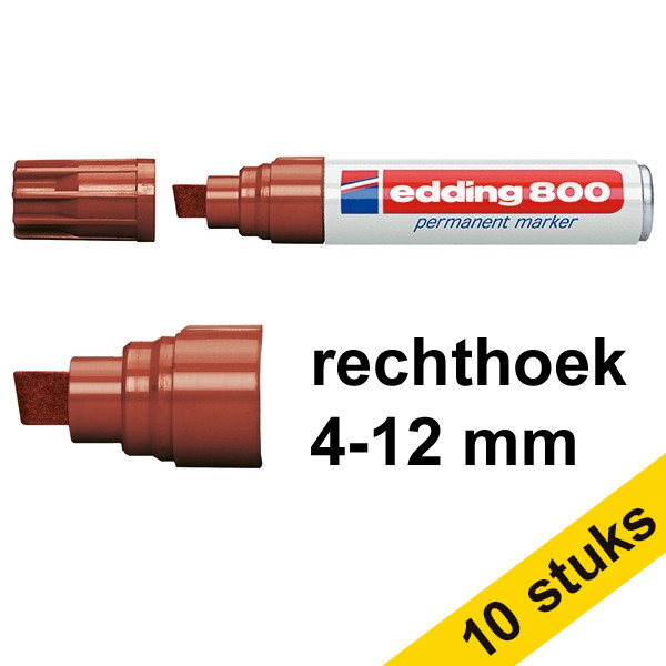 Aanbieding: 10x Edding 800 permanent marker bruin (4 - 12 mm beitel) 239499 - 1