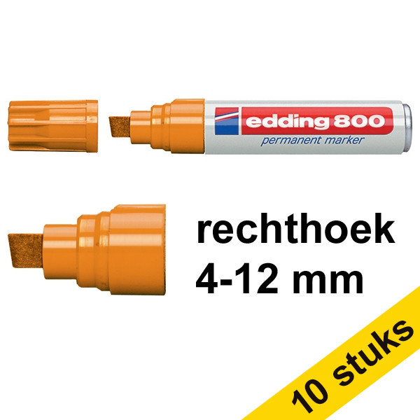Aanbieding: 10x Edding 800 permanent marker oranje (4 - 12 mm beitel) 239498 - 1