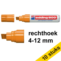 Aanbieding: 10x Edding 800 permanent marker oranje (4 - 12 mm beitel)