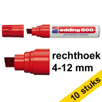 Aanbieding: 10x Edding 800 permanent marker rood (4 - 12 mm beitel)