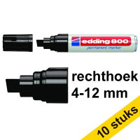 Aanbieding: 10x Edding 800 permanent marker zwart (4 - 12 mm beitel)