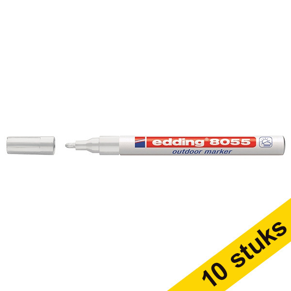 Edding Aanbieding: 10x Edding 8055 outdoor marker wit (1 - 2 mm rond)  239914 - 1