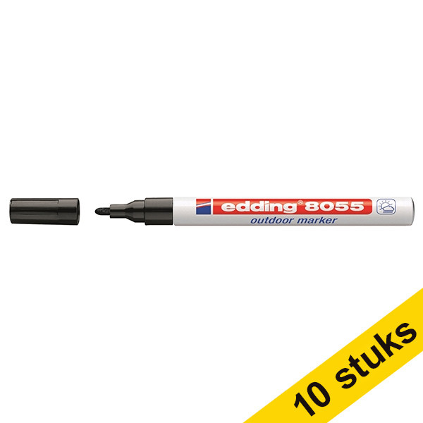 Edding Aanbieding: 10x Edding 8055 outdoor marker zwart (1 - 2 mm rond)  239915 - 1