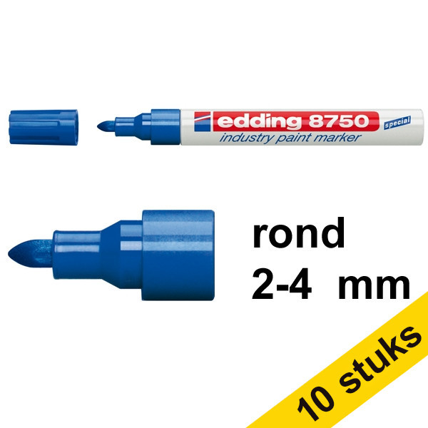 Aanbieding: 10x Edding 8750 industriële paint marker blauw (2 - 4 mm rond) 239424 - 1
