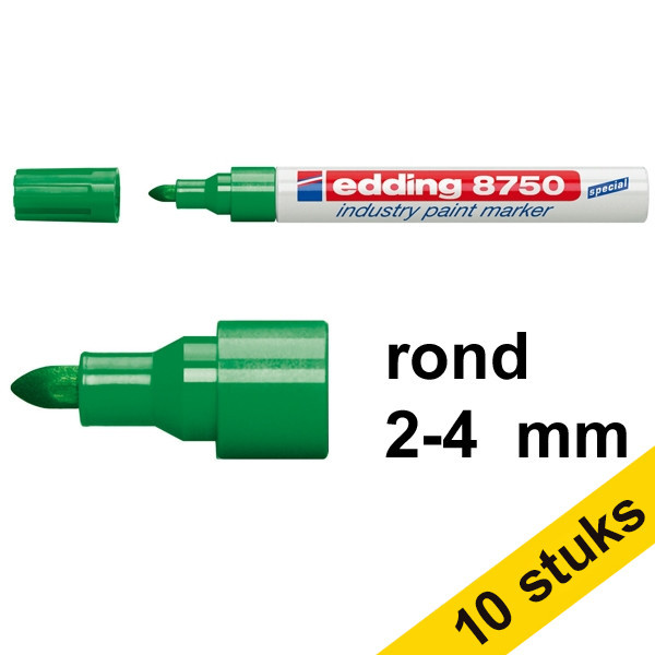 Aanbieding: 10x Edding 8750 industriële paint marker groen (2 - 4 mm rond) 239425 - 1