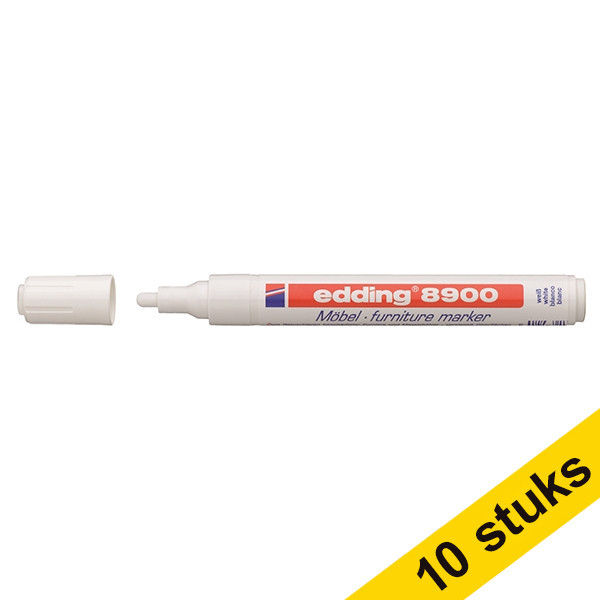Aanbieding: 10x Edding 8900 meubelmarker spierwit (1,5 - 2 mm rond) 239941 - 1