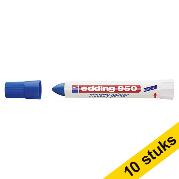 Edding Aanbieding: 10x Edding 950 industriële paint marker blauw (10 mm rond)  239944 - 1