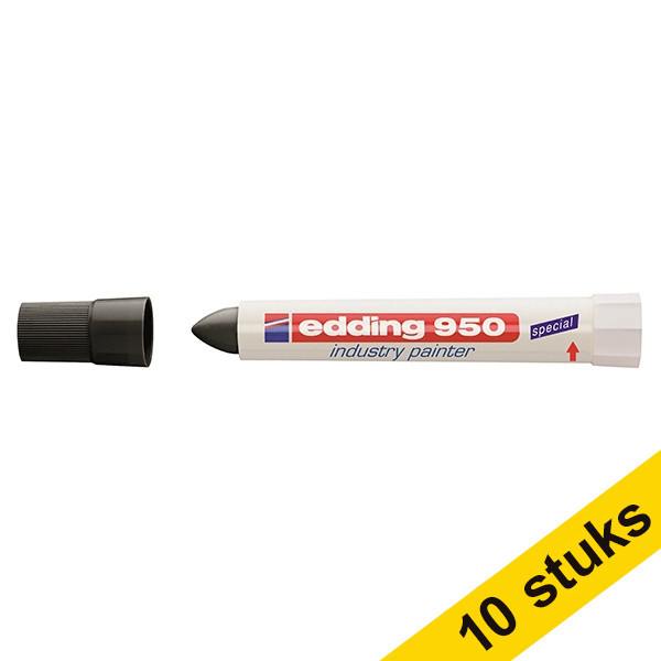 Aanbieding: 10x Edding 950 industriële paint marker zwart (10 mm rond) 239948 - 1