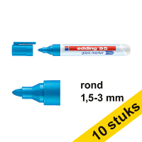 Aanbieding: 10x Edding 95 glasmarker lichtblauw (1,5 - 3 mm rond)