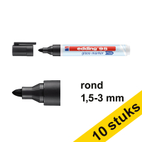 Aanbieding: 10x Edding 95 glasmarker zwart (1,5 - 3 mm rond)