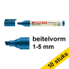 Aanbieding: 10x Edding EcoLine 22 permanent marker blauw (1 - 5 mm beitel) 240365 - 1