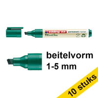 Aanbieding: 10x Edding EcoLine 22 permanent marker groen (1 - 5 mm beitel) 240366