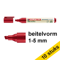 Aanbieding: 10x Edding EcoLine 22 permanent marker rood (1 - 5 mm beitel)