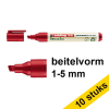 Aanbieding: 10x Edding EcoLine 22 permanent marker rood (1 - 5 mm beitel) 240364 - 1