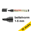 Aanbieding: 10x Edding EcoLine 22 permanent marker zwart (1 - 5 mm beitel) 240363 - 1