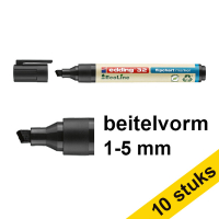 Aanbieding: 10x Edding EcoLine 32 flipchart marker zwart (1 - 5 mm beitel)
