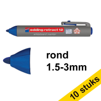 Aanbieding: 10x Edding Retract 12 whiteboard marker blauw (1,5 - 3 mm rond)
