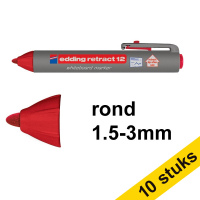 Aanbieding: 10x Edding Retract 12 whiteboard marker rood (1,5 - 3 mm rond)
