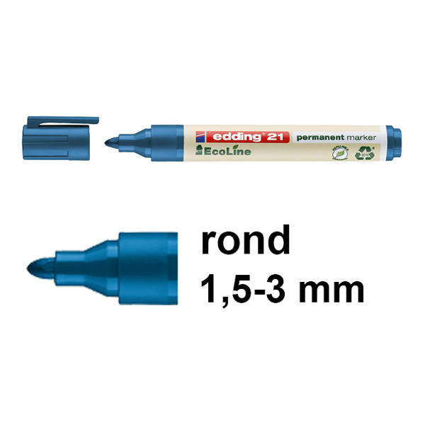 Edding EcoLine 21 permanent marker blauw (1,5 - 3 mm rond) 4-21003 240332 - 1