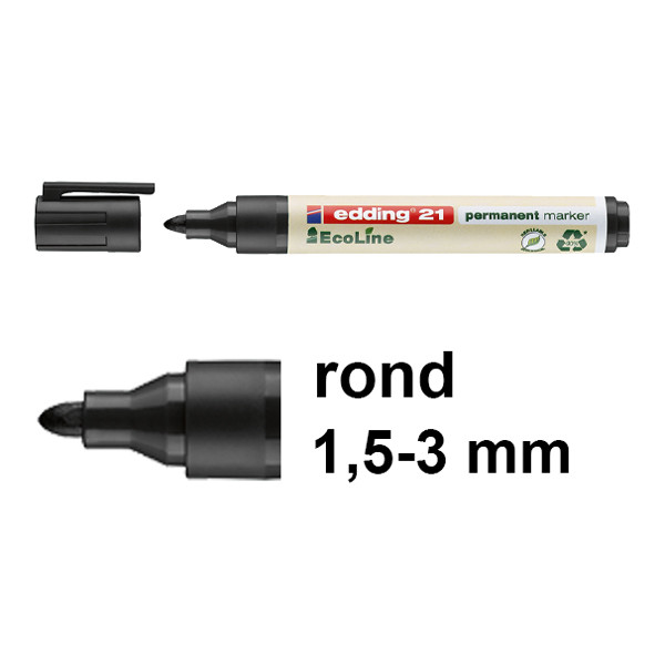 Edding EcoLine 21 permanent marker zwart (1,5 - 3 mm rond) 4-21001 240330 - 1