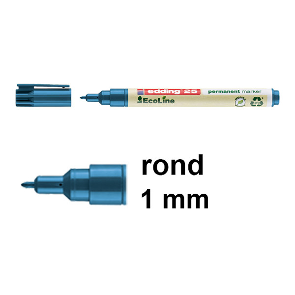 Edding EcoLine 25 permanent marker blauw (1 mm rond) 4-25003 240340 - 1