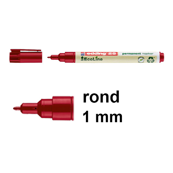 Edding EcoLine 25 permanent marker rood (1 mm rond) 4-25002 240339 - 1