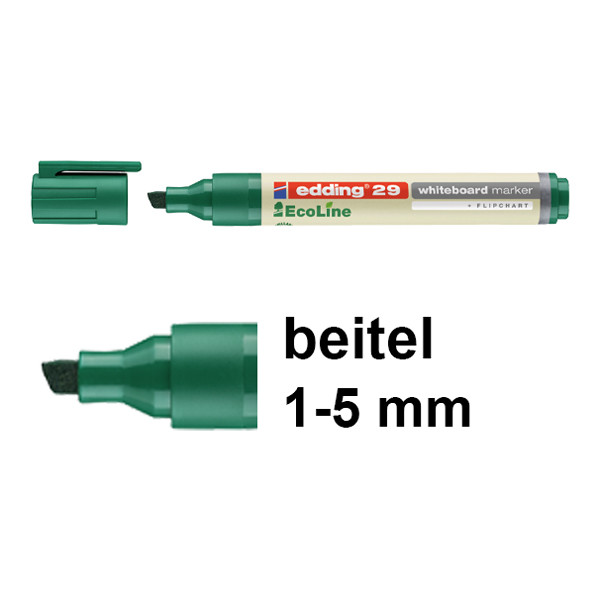 Edding EcoLine 29 whiteboard marker groen (1 - 5 mm beitel) 4-29004 240354 - 1