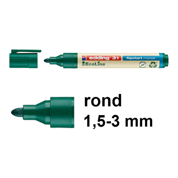 Edding EcoLine 31 flipchart marker groen (1,5 - 3 mm rond) 4-31004 240358 - 1
