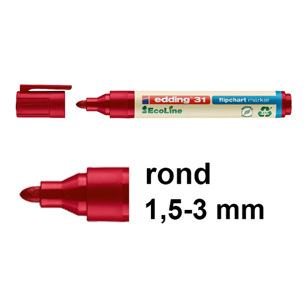 Edding EcoLine 31 flipchart marker rood (1,5 - 3 mm rond) 4-31002 240356 - 1