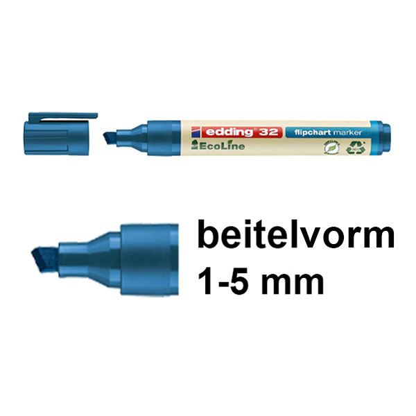 Edding EcoLine 32 flipchart marker blauw (1 - 5 mm beitel) 4-32003 240361 - 1