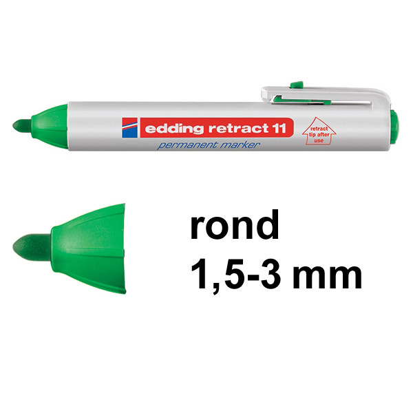 Edding Retract 11 permanent marker groen (1,5 - 3 mm rond) 4-11004 200838 - 1