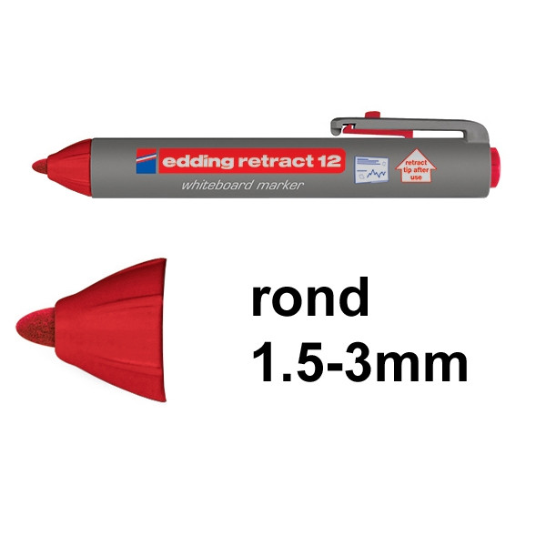 Edding Retract 12 whiteboard marker rood (1,5 - 3 mm rond) 4-12002 200850 - 1