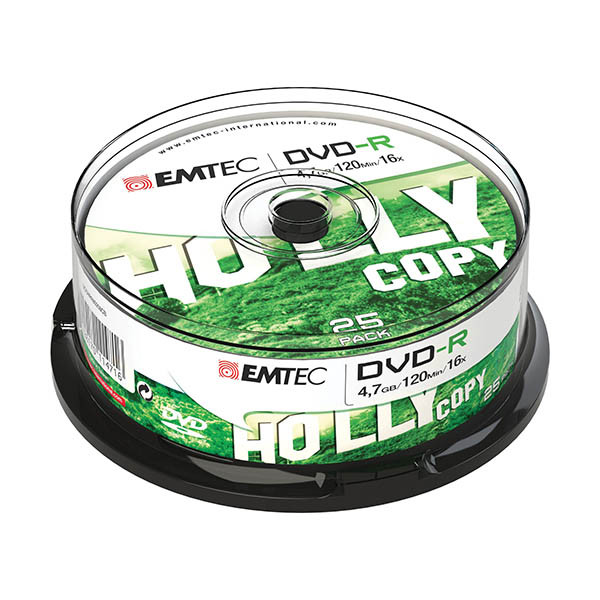Emtec dvd+r 25 stuks in cakebox 500304 - 1