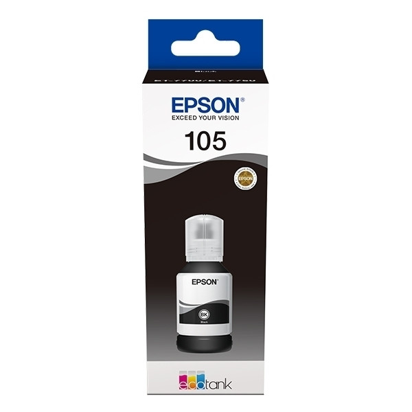 Epson 105 inktfles zwart (origineel) C13T00Q140 903606 - 1