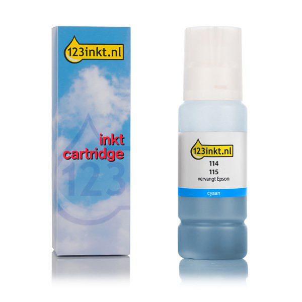 Epson 114 inktfles cyaan (123inkt huismerk) C13T07B240C 083595 - 1