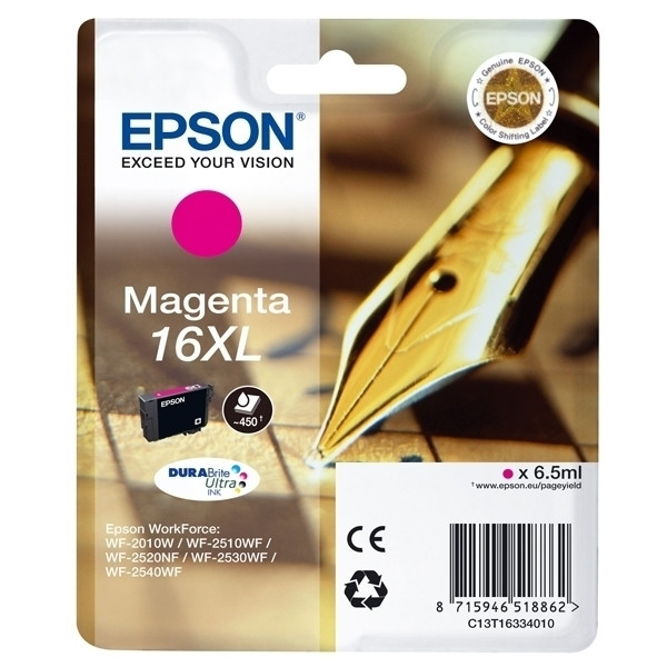 Epson 16XL (T1633) inktcartridge magenta hoge capaciteit (origineel) C13T16334010 C13T16334012 026534 - 1