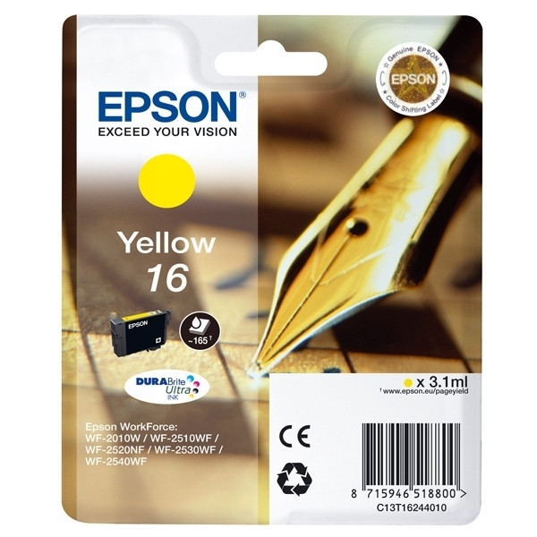Epson 16XL (T1634) inktcartridge geel hoge capaciteit (origineel) C13T16344010 C13T16344012 026536 - 1