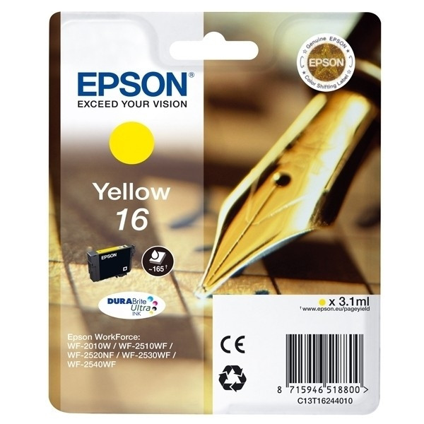 Epson 16XL (T1634) inktcartridge geel hoge capaciteit (origineel) C13T16344010 C13T16344012 901979 - 1