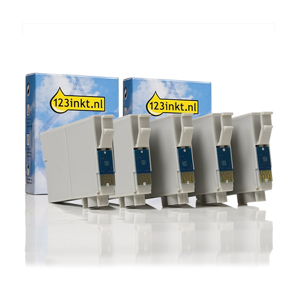 Epson 16 (T1626) multipack 2x zwart + 3 kleuren (123inkt huismerk)  160792 - 1
