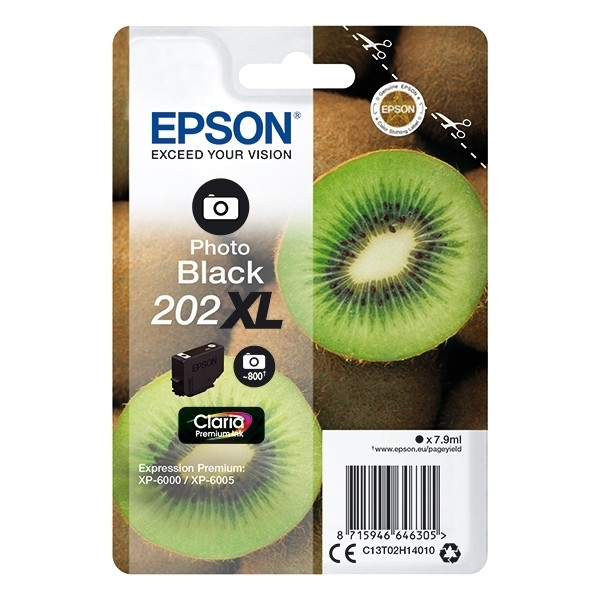 Epson 202XL (T02H1) inktcartridge foto zwart hoge capaciteit (origineel) C13T02H14010 027138 - 1