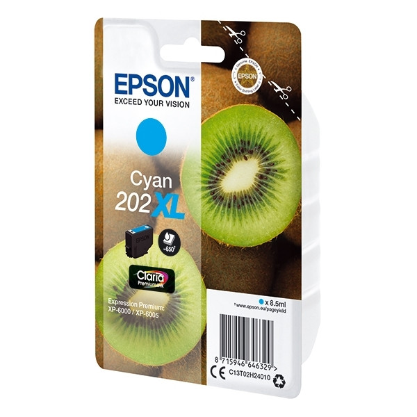Epson 202XL (T02H2) inktcartridge cyaan hoge capaciteit (origineel) 903481 - 1