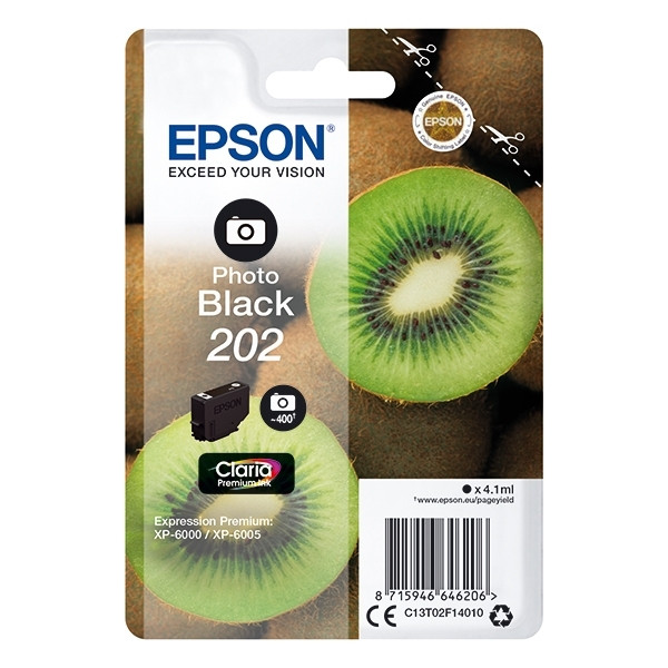 Epson 202 (T02F1) inktcartridge foto zwart (origineel) C13T02F14010 027128 - 1