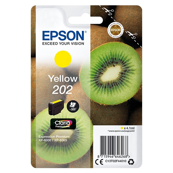 Epson 202 (T02F4) inktcartridge geel (origineel) C13T02F44010 027134 - 1