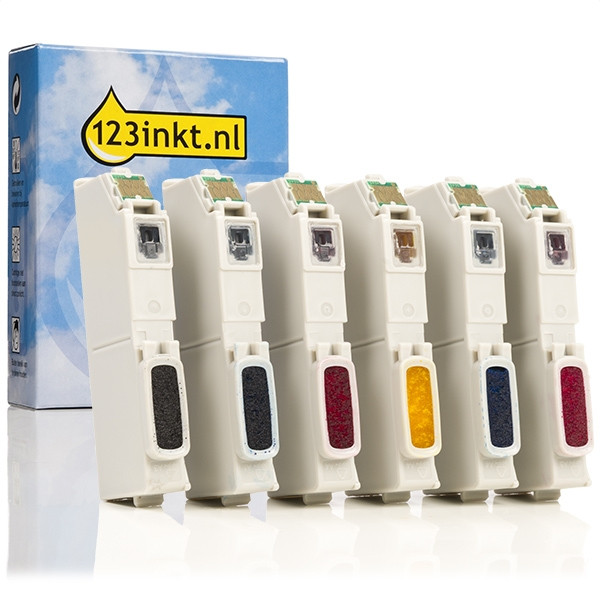 Epson 24XL (T2438) multipack 6 kleuren hoge capaciteit (123inkt huismerk) C13T24384010C C13T24384011C 026603 - 