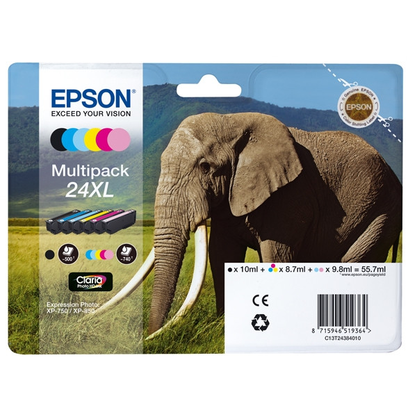 Epson 24XL (T2438) multipack 6 kleuren hoge capaciteit (origineel) C13T24384010 C13T24384011 026602 - 1