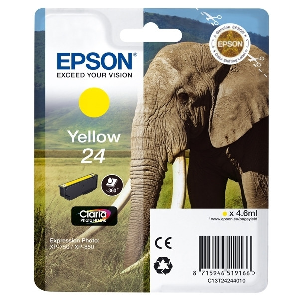 Epson 24 (T2424) inktcartridge geel (origineel) C13T24244010 C13T24244012 900777 - 1