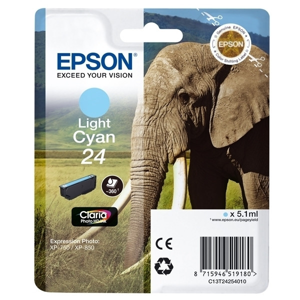Epson 24 (T2425) inktcartridge licht cyaan (origineel) C13T24254010 C13T24254012 900778 - 1