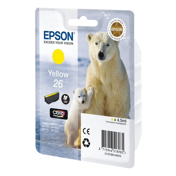 Epson 26 (T2614) inktcartridge geel (origineel) C13T26144010 C13T26144012 902482 - 1