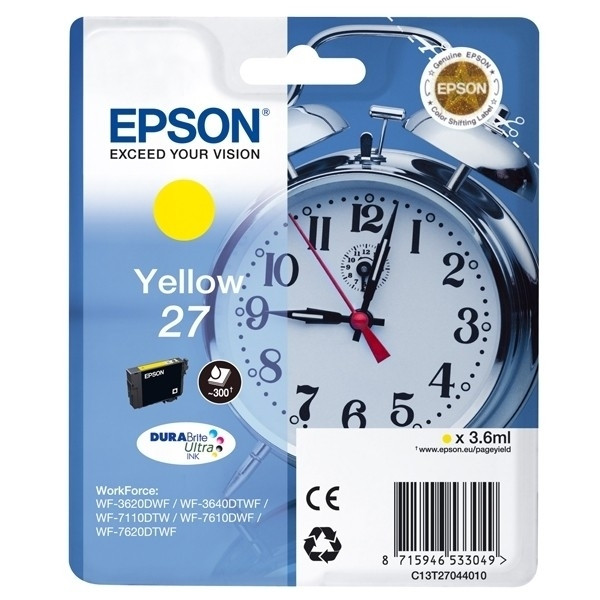 Epson 27 (T2704) inktcartridge geel (origineel) C13T27044010 C13T27044012 901250 - 1