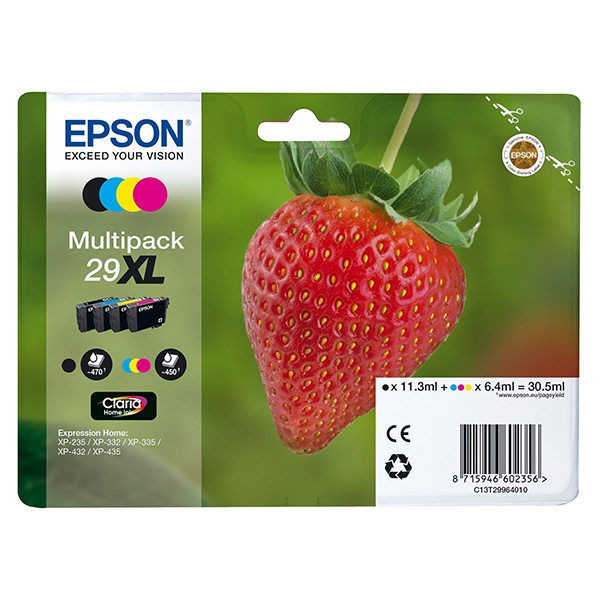 Epson 29XL (T2996) multipack 4 kleuren hoge capaciteit (origineel) C13T29964010 C13T29964012 026846 - 1